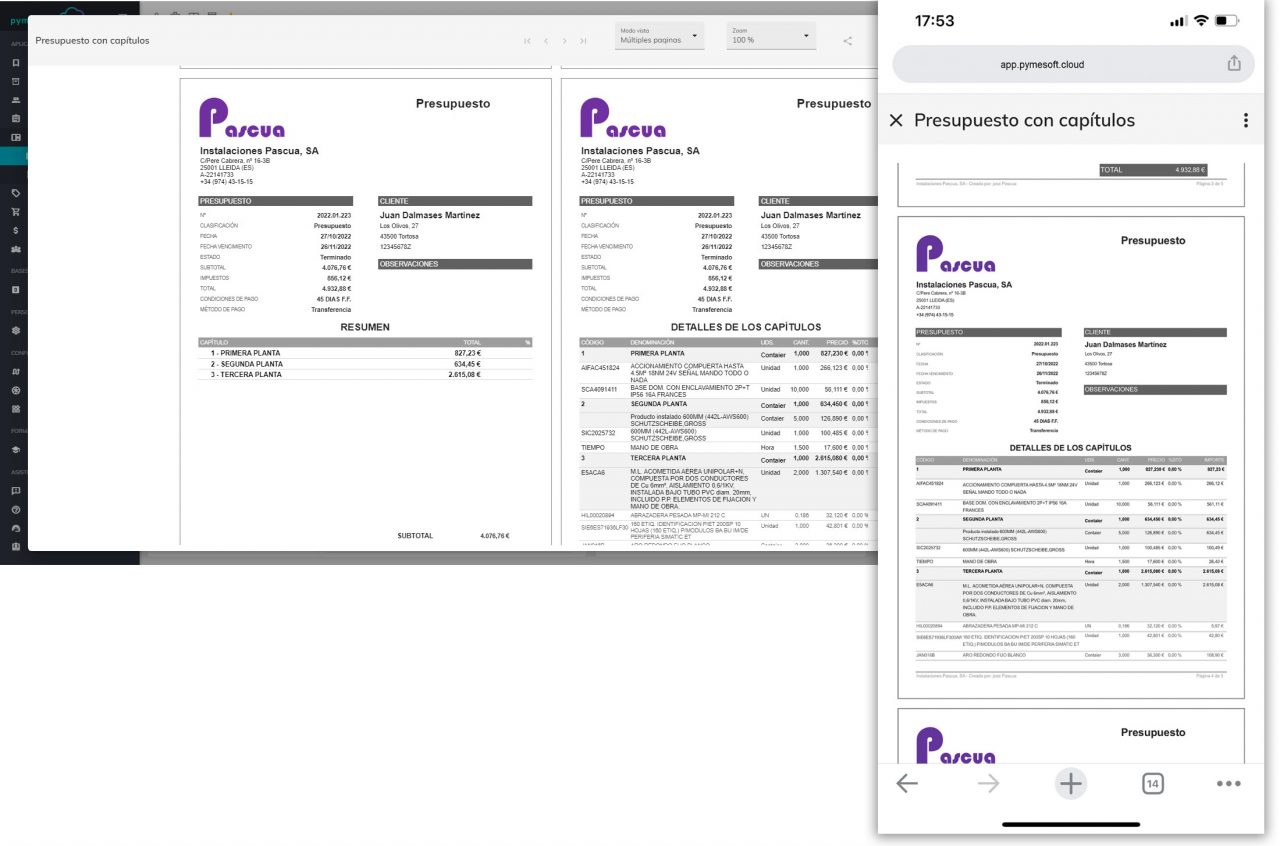 presupuestos pymesoft